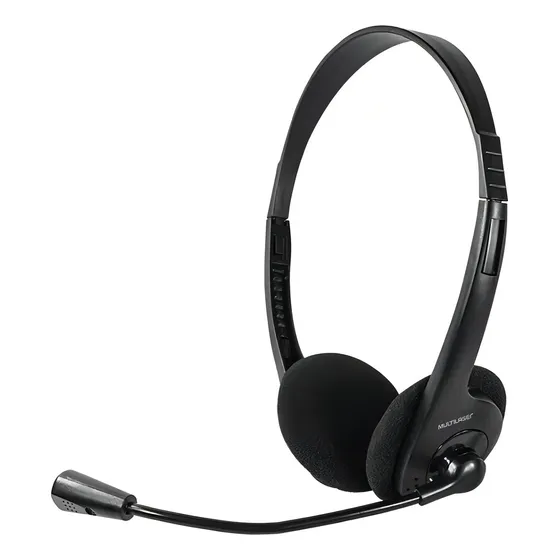 Headset Multilaser Ph002 Stereo Básico C/ Microfone C/ Fio Cor Preto