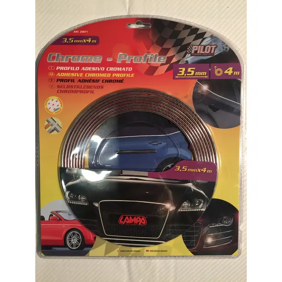 Linea Decorativa Autoadhesiva Cromada Tuning 3.5mmx4m