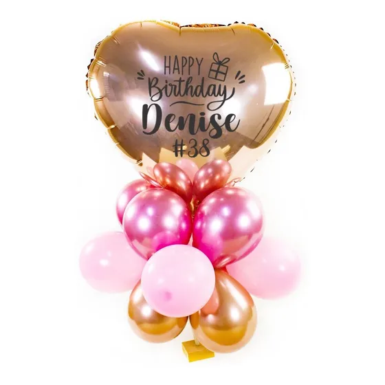 Kit Buquê Balão Metalizado 40cm E Bexigas 5' Aniversário
