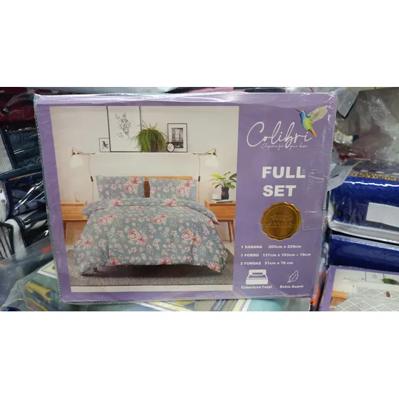 Juego De Sábanas Matrimonial Tipocannon Colibrí Por Unidad