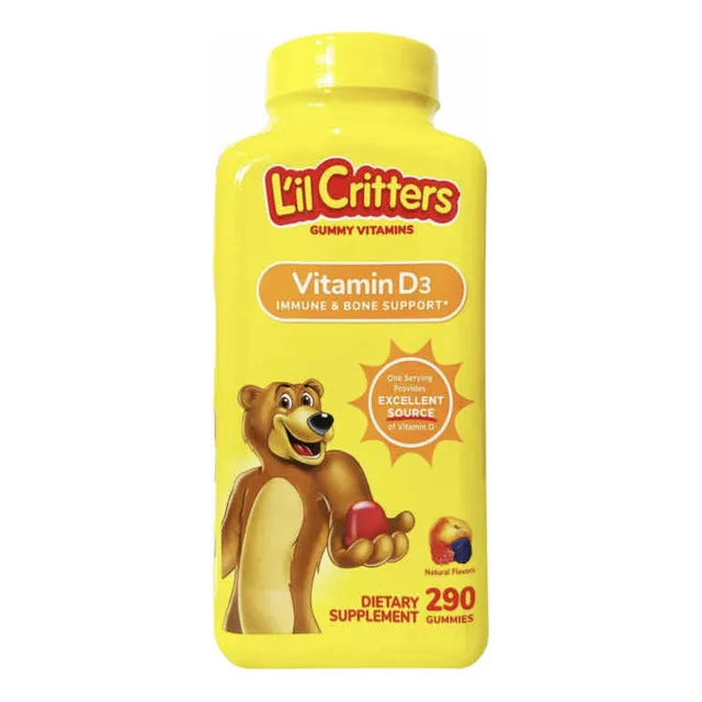 Gominolas Lil Critters® Vit D3 que apoyan el sistema inmunitario y óseo 290 Sabor Frutas Mistas