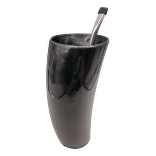 Kit Guampa Tipo Chifre Tereré Cuia 300 Ml Bomba Inox Preta Kit Guampa Tipo Chifre Tereré Cuia 300 Ml Bomba Inox Preta