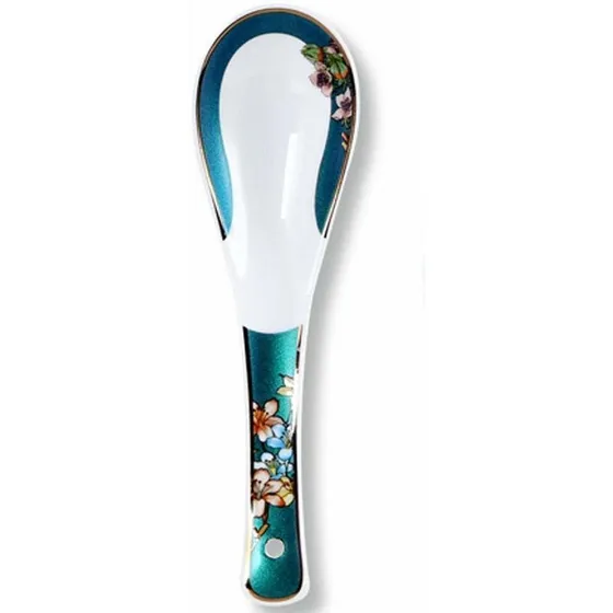 Kizqyn Cuchara Sopa Porcelana Para Hogar 5.5  Largo