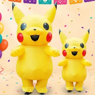 Disfraz Inflable De Pikachu Para Adultos Y Niños, Disfraz De Halloween, Fiesta Y Cosplay Con Bomba De Aire Y Batería Incluida