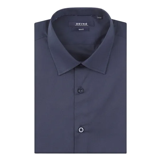 Camisa Devré Vestir Lisa Azul Marino Slim Fit Hombre 44d0003