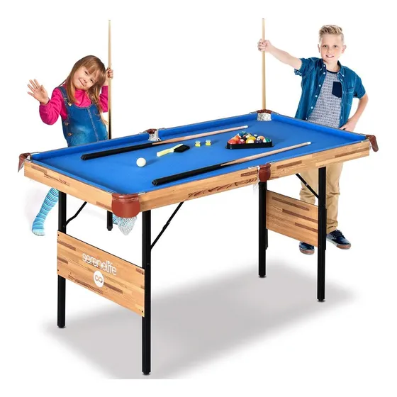 Mesa De Billar Plegable 137 Cm Portátil Con Accesorios Juego