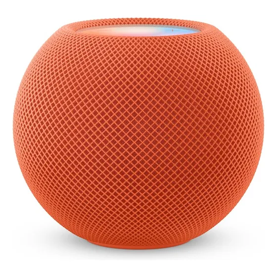 Apple HomePod Mini con asistente virtual Siri laranja
