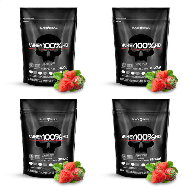 Whey Kit Black Skull 4x900g Treino Forte Alta Performance Whey Kit Black Skull 4x900g Treino Forte Alta Performance