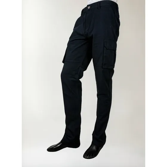 Pantalon Cargo Gabardina Azul Oscuro