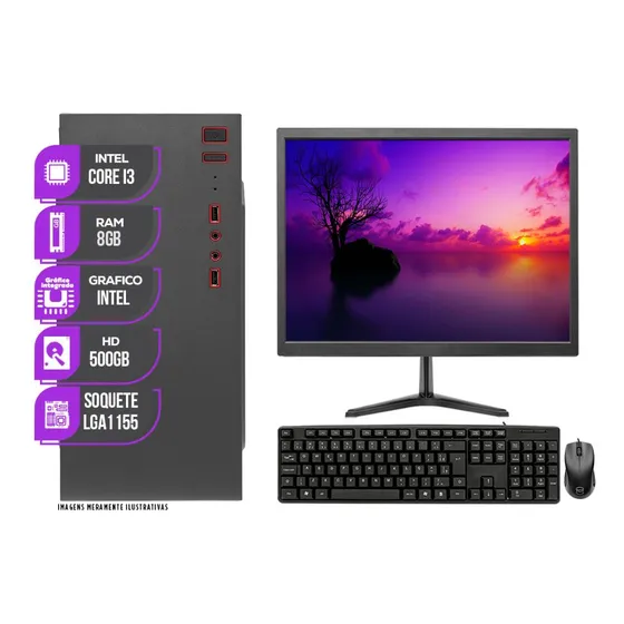 Pc Completo Mancer, Intel Core I3, 8gb De Ram, Hd 500gb