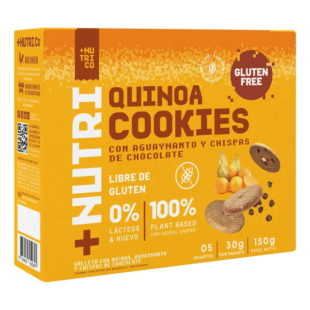 Galletas Sin Gluten Quinua Y Aguaymanto Caja X5un Nutri Co