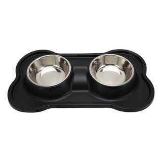 Cuenco Doble Para Perros, Diseño De Borde Elevado De Acero I Cuenco Doble Para Perros, Diseño De Borde Elevado De Acero I