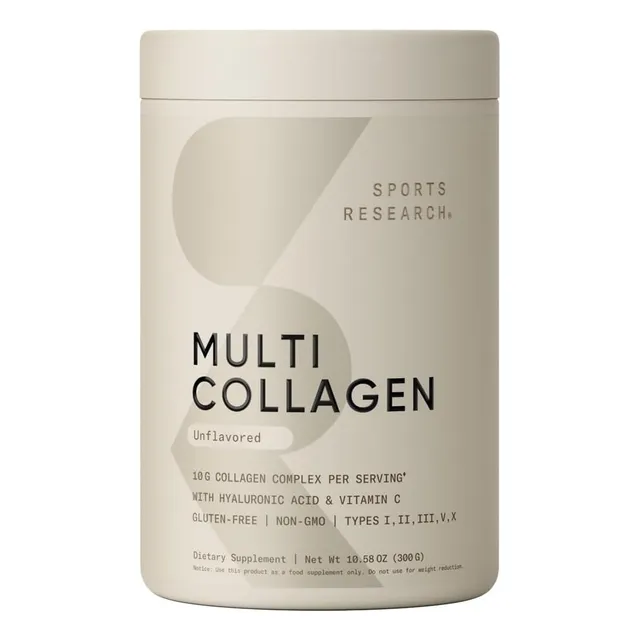 Colágeno Múltiple 10g Sports Research 300 Gr Sin Sabor