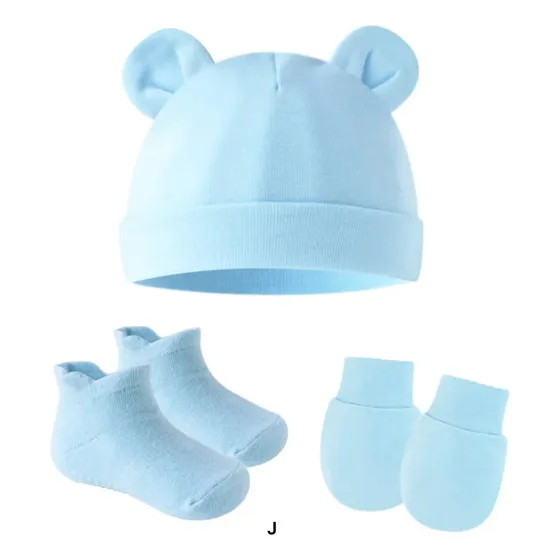 Set De Gorro Manoplas Y Medias Para Bebé