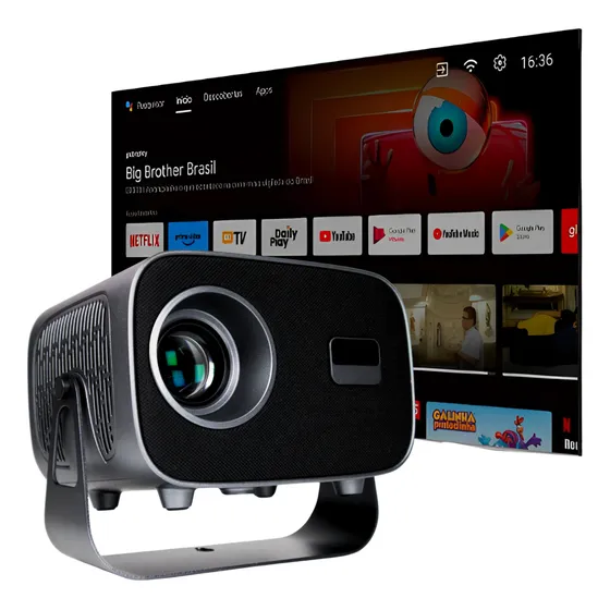 Projetor Portatil Android 1080p 4k Wifi Foco Automático