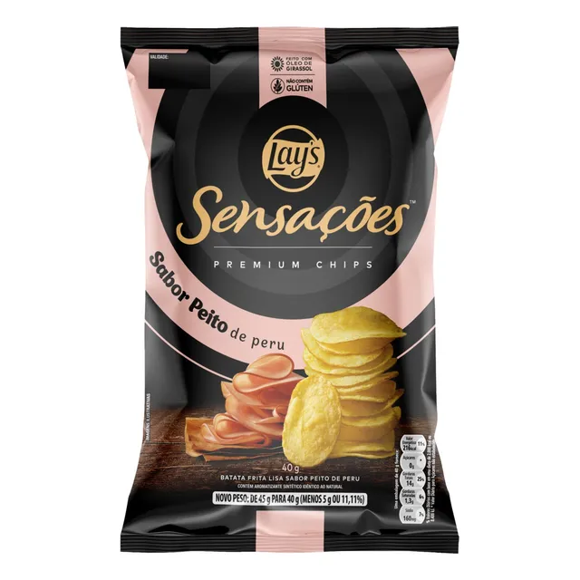 Batata Frita Lisa Lay's Sensações Premium peito de peru sem glúten 40 g