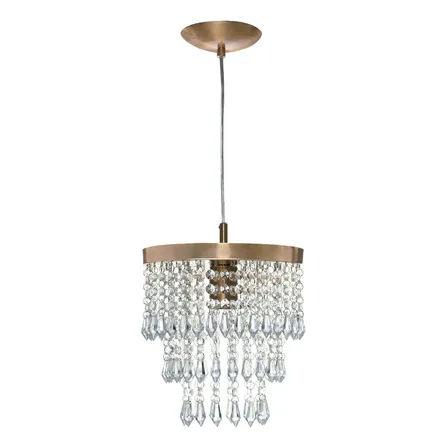 Lustre Pendente De Cristal Acrílico Manucrillic Cobre Cobre