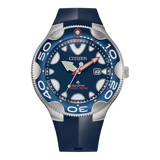 Reloj Citizen Promaster Dive Bn0231-01l Original Color de la correa Azul Color del bisel Plata Color del fondo Azul