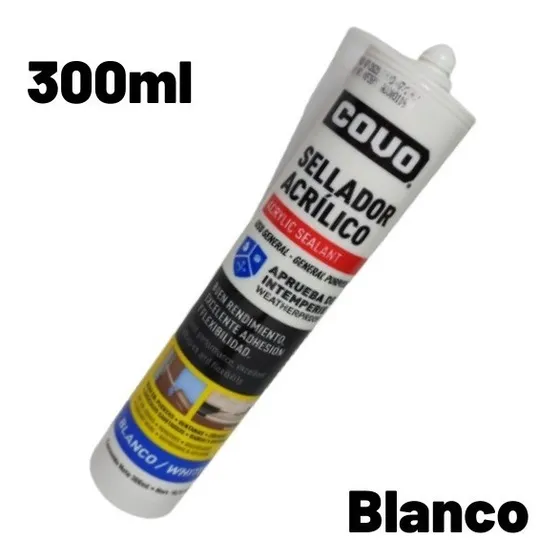 Cartucho Sellador Acrílico Covo 300ml Blanco 