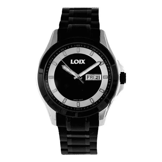 Reloj Hombre Loix®  La2100-2 Negro Con Tablero Negro