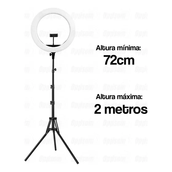 Iluminador Ring Light Make Greika 18 Pol Quente/frio Cl-18 Cor da estrutura Preto Cor da luz Branco-frio 127/220V
