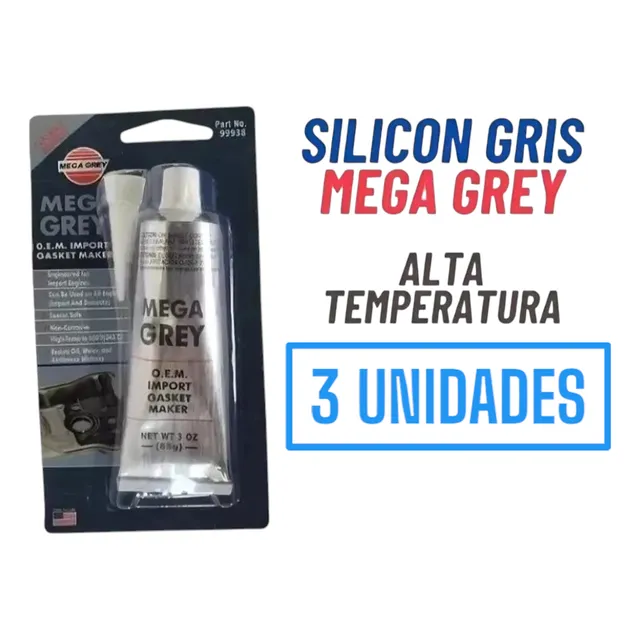 Silicon Gris Alta Temperatura Mega Grey Americano Usa 85gr
