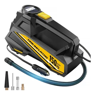 Calibrador Compressor De Ar Digital Para Pneus Carro 12v 150 Psi Com Desligament