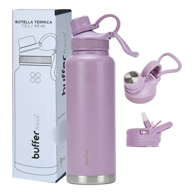 Botella Termica Agua Buffer 1,2 Lt Acero Inoxidabl + Tapas