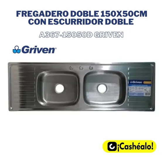 Fregadero Doble Con Escurrido Doble Marca Griven