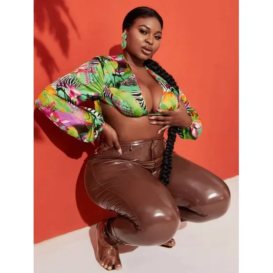 Top Tallas Plus Sized  Curvy 1xl Floral Moda