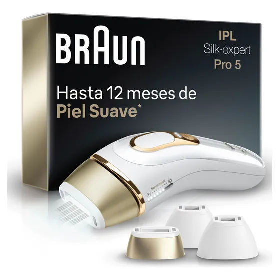 Depiladora Braun Ipl Silk-expert Pro5 Depilación Laser Color Blanco - Dorado