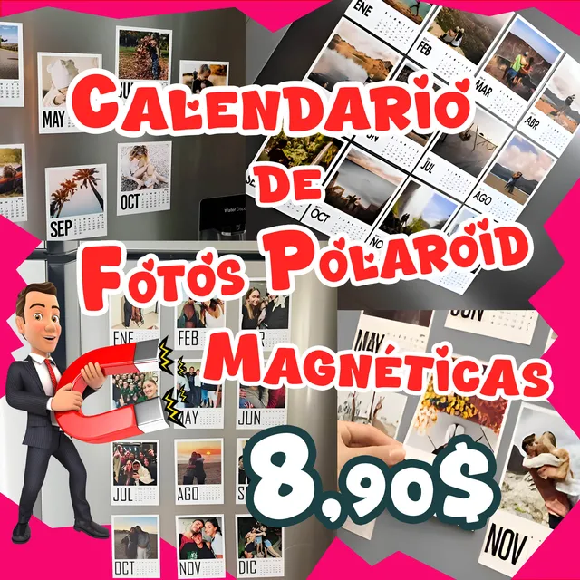 Calendario Imantado Tipo Polaroid X 12 Personalizado
