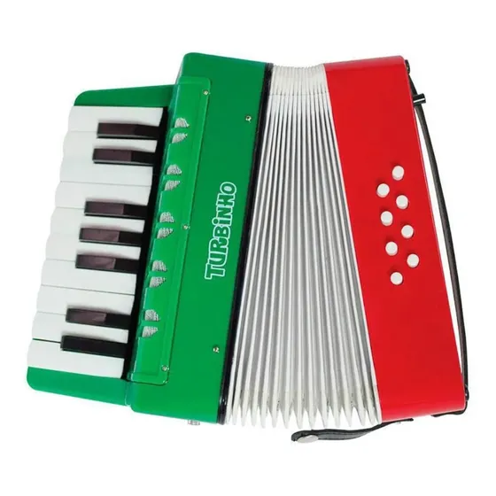 Acordeon Turbo 104 Infantil Vermelho/verde