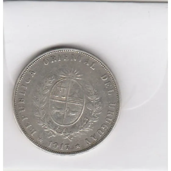 Uruguai, 50 Centavos De Prata De 1917