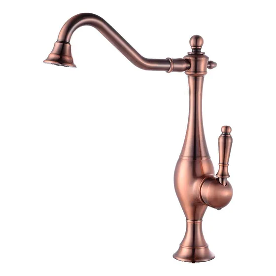 Grifo Cocina Bronce Rojo Mezclador Agua Fria Caliente Retro