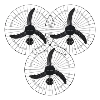 Kit 3 Ventilador Parede Ventisol Oscilante 60cm 200w Bivolt Kit 3 Ventilador Parede Ventisol Oscilante 60cm 200w Bivolt