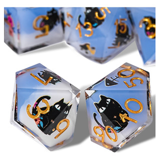 Juego De Dados Dnd Gu Bei Te Gato Y Flores 7 Dados Resina Juego De Dados Dnd Gu Bei Te Gato Y Flores 7 Dados Resina
