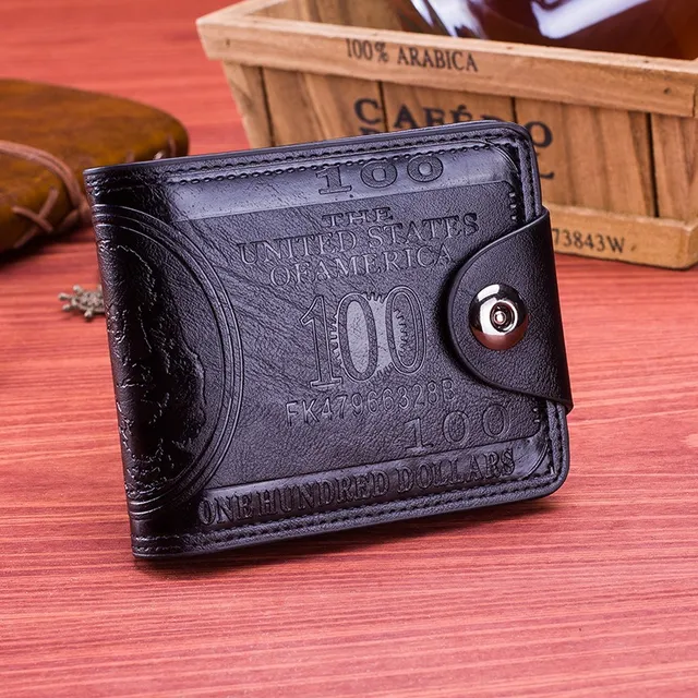 Cartera De Cuero Patrón De 100 Dólares Tarjetero A La Moda