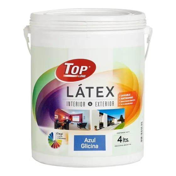 Pintura Latex Lavable 4 Litros Colores Topline Int/ext