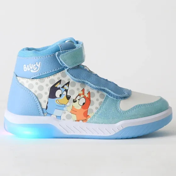 Zapatilla Caña Alta Niña Luces Celeste Bingo & Bluey