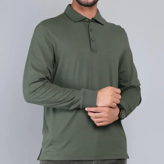 Polera Lisa Stone Wash Regular Fit Verde Arrow Po33071ve