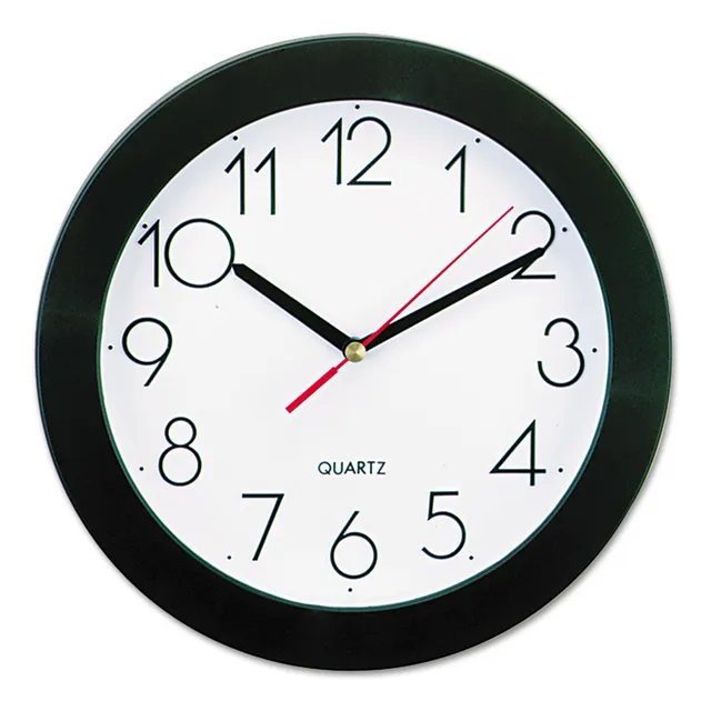 Universal Reloj Pared Redondo Negro