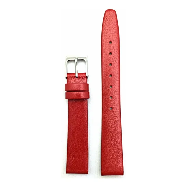16mm Rojo Genuino Piel De Becerro Reloj Pulsera Sywgq