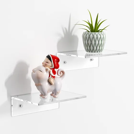 Estante Repisa Flotante En Acrílico Pack 2unds Para Pared