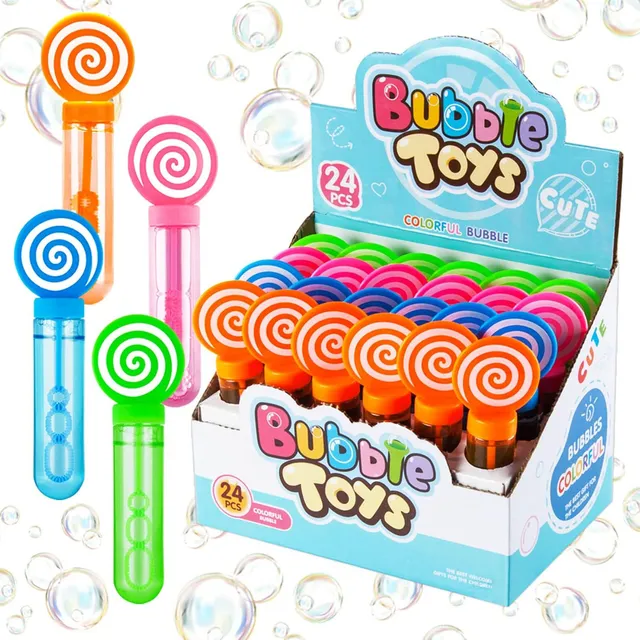 24 Lollipop Bubble Wands Juguetes Para Niños Party Vibes