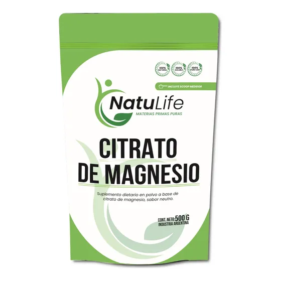 Citrato De Magnesio Polvo X 500 Gr En Doy Pack Termosellado