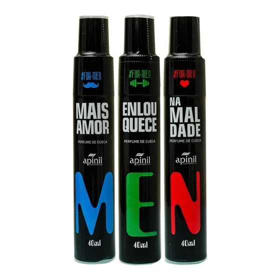 Kit 3 Perfume Intimo Masculino Para Cueca Spray Aromatico