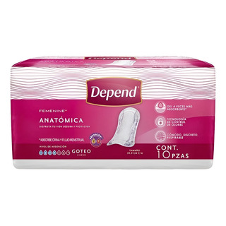 Toallas Femeninas Depend Anatómicas Flujo Ligero, 3piezas Toallas Femeninas Depend Anatómicas Flujo Ligero, 3piezas