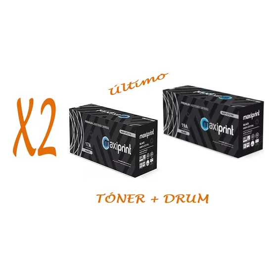 Combo X2 Drum + Toner Hp Cf219a Cf217a Hp 19a Hp 17a Maxipri