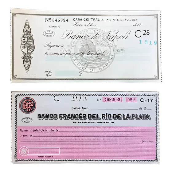 Cheques Antiguos Moneda Nacional